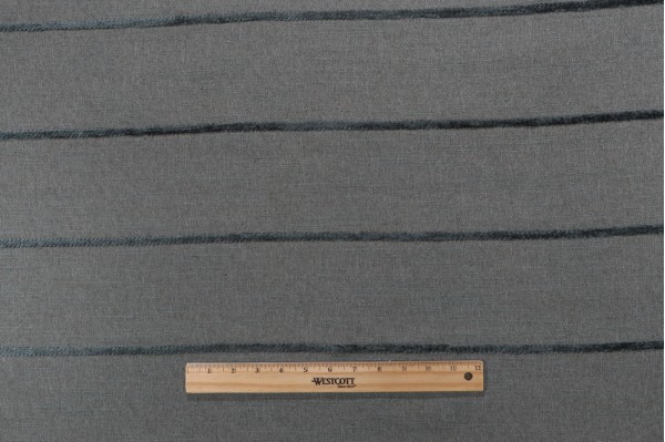 Sample of Hilo Stripe Woven Chenille Decorator Fabric in Blue Spruce 