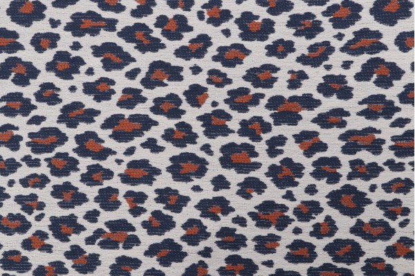 Howard Woven Chenille Upholstery Fabric in Blue/Orange