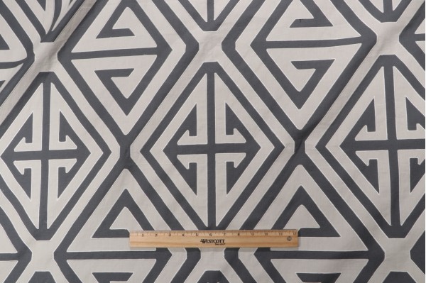 Thibaut Demetrius Applique W724303 Embroidered Drapery Fabric in Grey