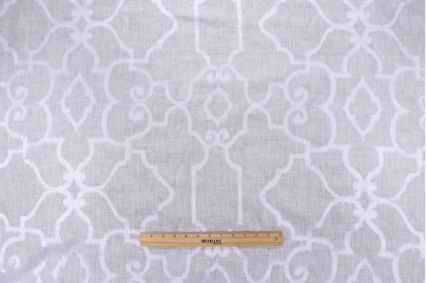 Click for 7.63 Yards Thibaut Ogden W714211 Embroidered Linen Drapery Fabric in White on White Thibaut Ogden W714211 Embroidered Linen Drapery Fabric in White on White