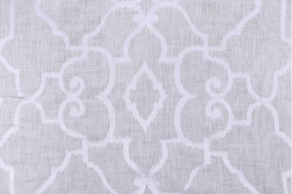 Click for 7.63 Yards Thibaut Ogden W714211 Embroidered Linen Drapery Fabric in White on White Thibaut Ogden W714211 Embroidered Linen Drapery Fabric in White on White