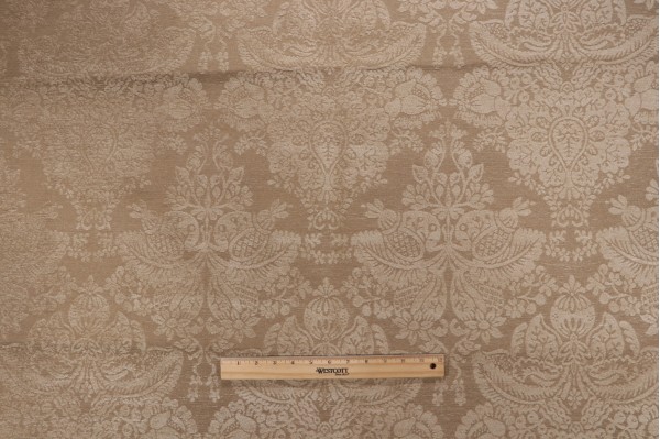 Thibaut Cape Damask W79068 Woven Chenille Upholstery Fabric in Taupe