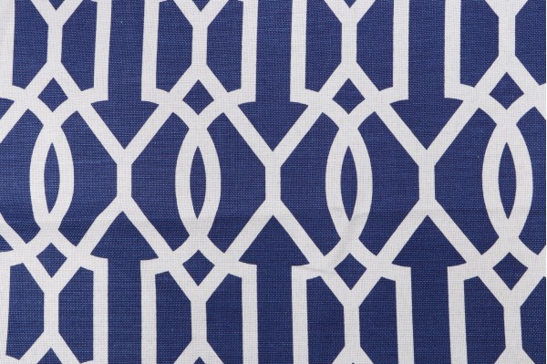 Thibaut Downing Gate F916047 Printed Linen Blend Drapery Fabric in Navy