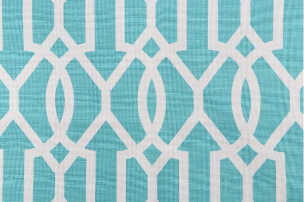 Thibaut Downing Gate F916046 Printed Linen Blend Drapery Fabric in Turquoise