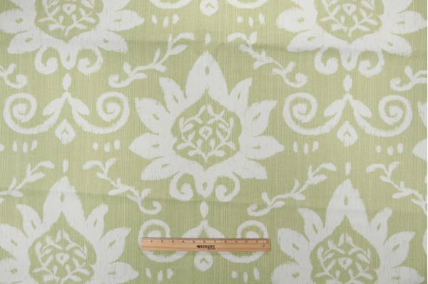 Thibaut Bridgewater Damask F9159 Printed Cotton Drapery Fabric in Green