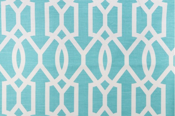 Thibaut Downing Gate F916046 Printed Linen Blend Drapery Fabric in Turquoise
