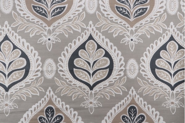 Thibaut Midland F924318 Printed Linen Blend Drapery Fabric in Grey