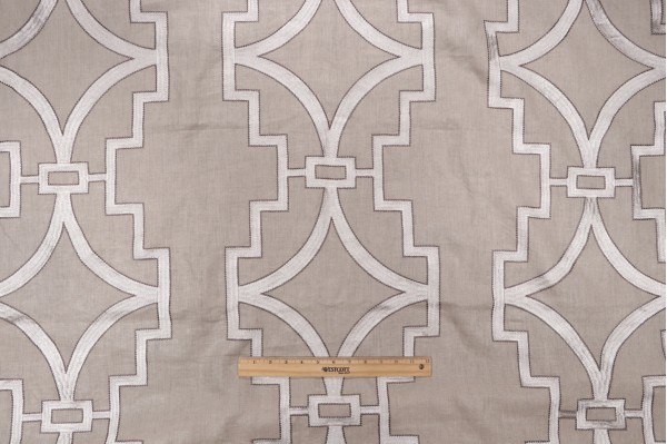 Thibaut Songyue W736147 Embroidered Drapery Fabric in Natural
