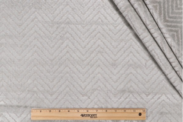Thibaut Zenith AW7841 Grospoint Velvet Upholstery Fabric in Light Grey