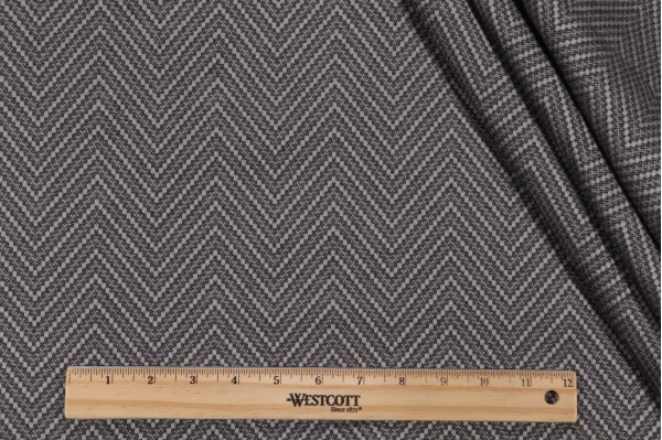 1 Yard Thibaut Haven Herringbone W80007 Woven Solution Dyed Acrylic Outdoor Fabric in Graphite