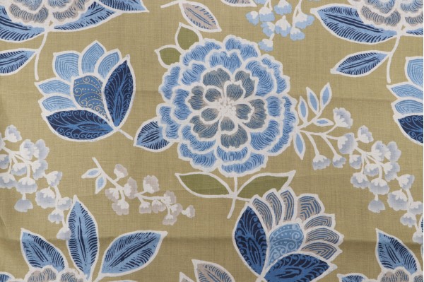 Thibaut Sulu F913011 Printed Linen Drapery Fabric in Green