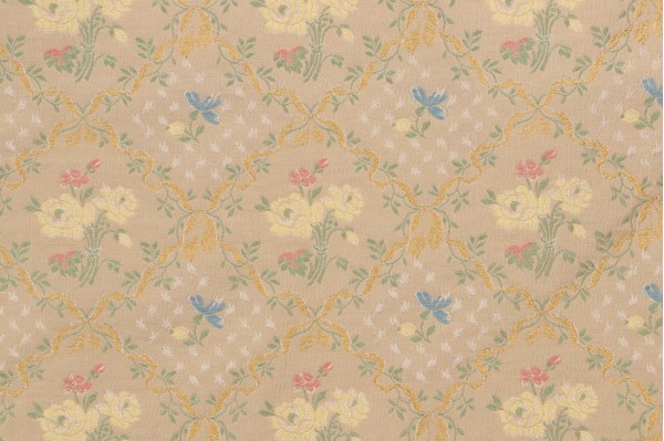 Scalamandre Barino Trellis Tapestry Upholstery Fabric in Light Gold