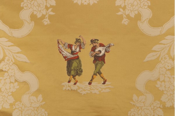 Scalamandre Divertissement Silk Damask Decorator Fabric in Or