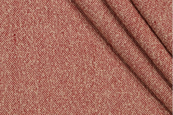 Scalamandre Textured Woven Upholstery Fabric in Red/Cream
