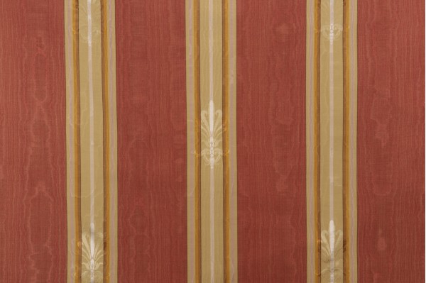 Grey Watkins Victoire Moire Decorator Fabric in Red for Scalamandre