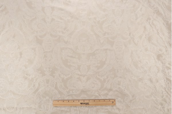 Click for 5.5 Yards Scalamandre Bari Paisley Silk Damask Decorator Fabric in Beige Scalamandre Bari Paisley Silk Damask Decorator Fabric in Beige