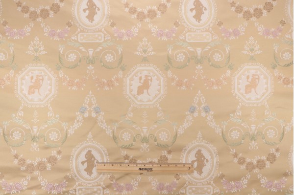 Scalamandre Operato Classico Silk Tapestry Upholstery Fabric in Gold 