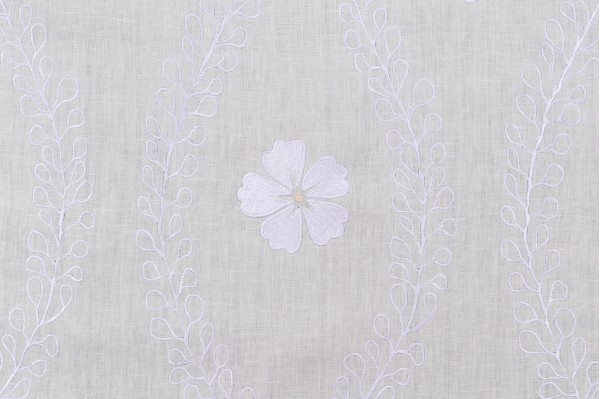 Thibaut Standish AW2553 Embroidered Drapery Fabric in White