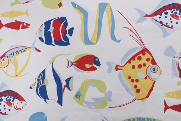 Thibaut Cozumel F916040 Printed Cotton Drapery Fabric in Red, White and Blue