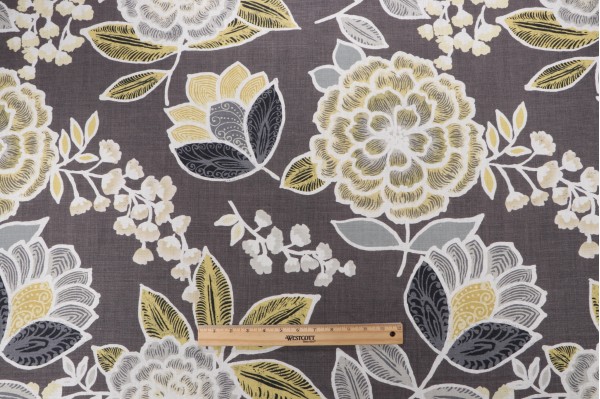 Click for 7 Yards Thibaut Sulu F913010 Printed Linen Drapery Fabric in Charcoal Thibaut Sulu F913010 Printed Linen Drapery Fabric in Charcoal