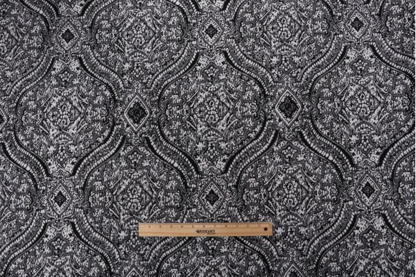 Thibaut Tulsi Paisley W80312 Woven Solution Dyed Acrylic Outdoor Fabric in Black