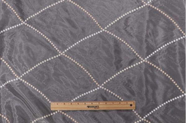 Scalamandre Stellar Sheer Embroidered Drapery Fabric in Cream