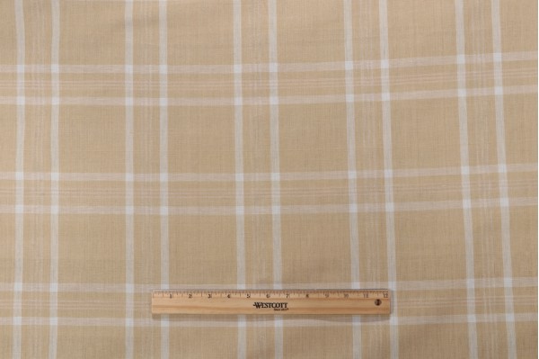 Fonthill Verity Check Woven Linen Decorator Fabric in Neutral Multi