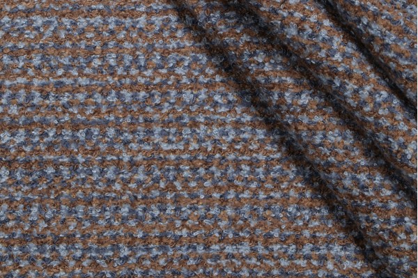 Scalamandre Litchfield Woven Chenille Upholstery Fabric in Cobalt/Chocolate