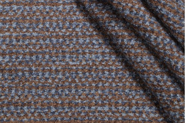 Scalamandre Litchfield Woven Chenille Upholstery Fabric in Cobalt/Chocolate
