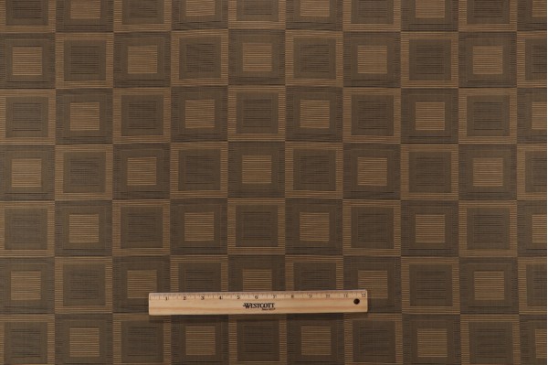Grey Watkins Juliet Square Woven Decorator Fabric in Charcoal Brown for Scalamandre
