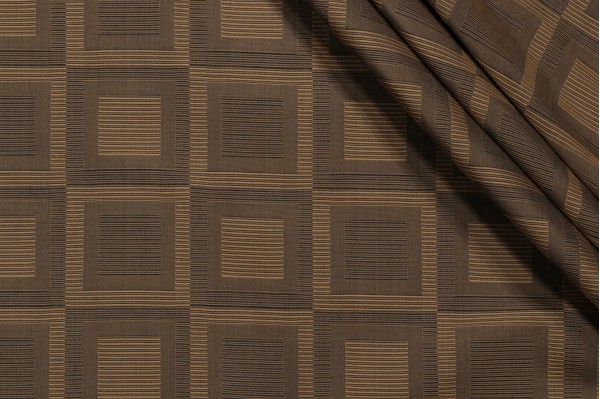 Grey Watkins Juliet Square Woven Decorator Fabric in Charcoal Brown for Scalamandre