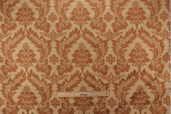 Scalamandre Chateau Royal Damask Upholstery Fabric in Copper