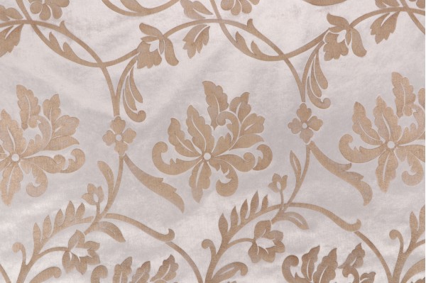 Kat Burki Notte Hand-Printed Velvet Decorator Fabric in Cream for Scalamandre