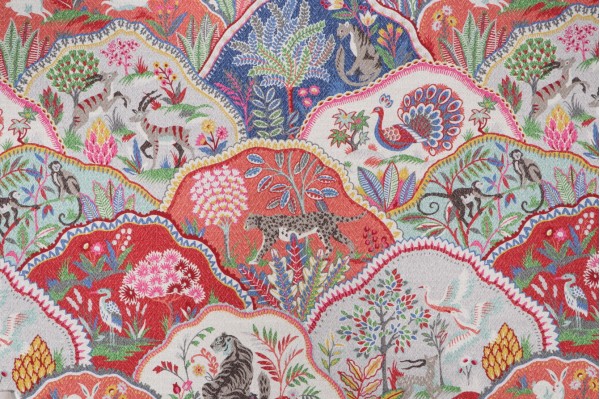 PK Lifestyles Zoologic Printed Cotton Drapery Fabric in Prism