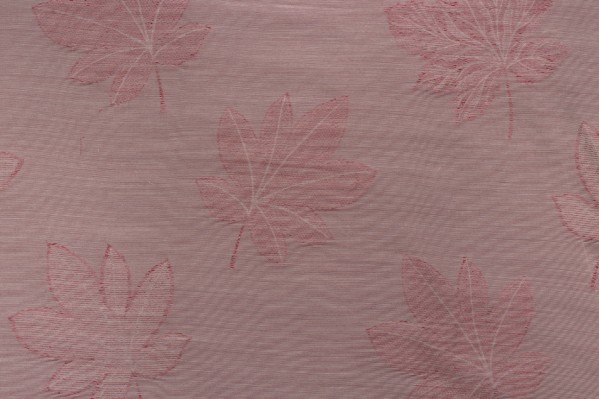 Grey Watkins Falling Leaves Sheer Silk Drapery Fabric in Red for Scalamandre