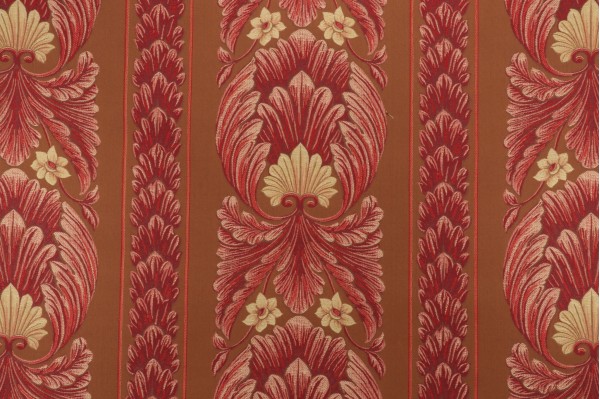 Grey Watkins Vincent Tapestry Upholstery Fabric in Tan/Red for Scalamandre