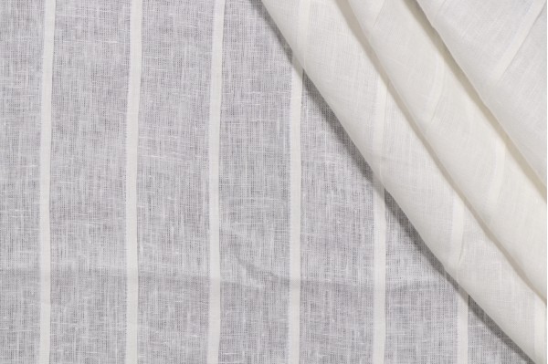 Thibaut Gathering W713007 Pleated Sheer Linen Drapery Fabric in Ivory
