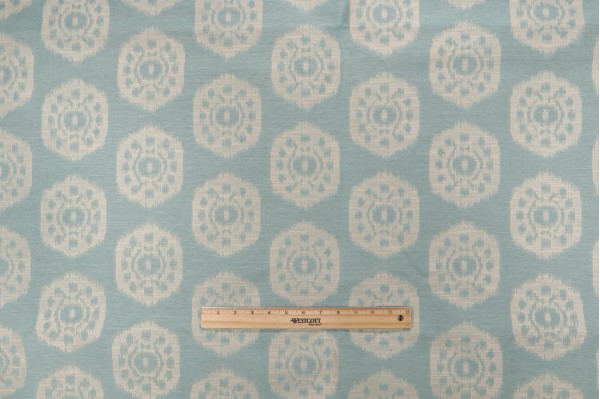 Thibaut Circle Ikat W74144 Damask Upholstery Fabric in Sea Glass