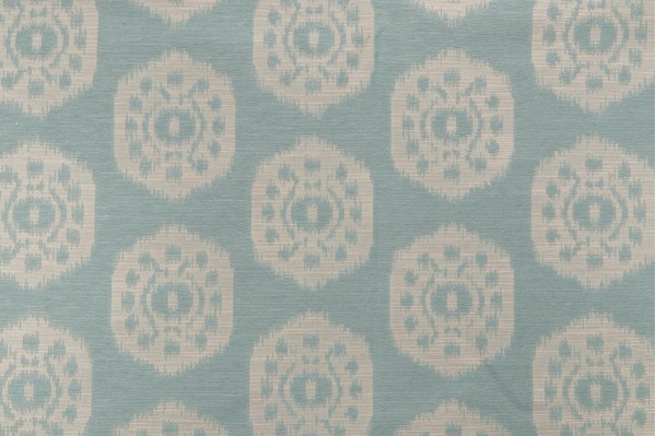 Thibaut Circle Ikat W74144 Damask Upholstery Fabric in Sea Glass