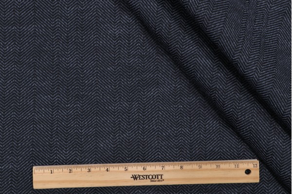 Thibaut Huntley Herringbone W99211 Woven Upholstery Fabric in Navy