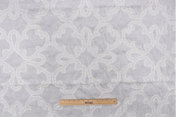 Thibaut Park Slope W764118 Sheer Linen Drapery Fabric in White