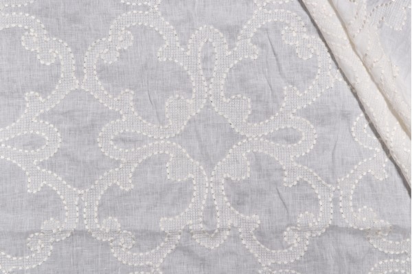 Thibaut Park Slope W764118 Sheer Linen Drapery Fabric in White