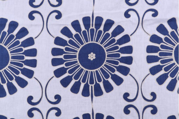 1 Yard Thibaut Sun Garden W716032 Printed & Embroidered Drapery Fabric in Blue