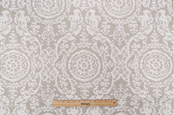 Click for .88 Yards Thibaut Sansome F94155 Printed Linen Blend Drapery Fabric in White on Natural Thibaut Sansome F94155 Printed Linen Blend Drapery Fabric in White on Natural