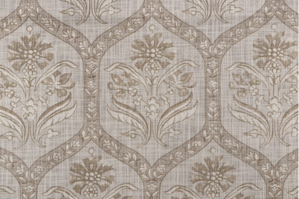 Thibaut Caton F94127 Printed Cotton Muslin Drapery Fabric in Beige