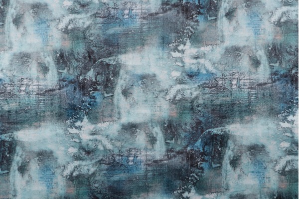 Hamilton Dorado Printed Velveteen Decorator Fabric in Bluewater 
