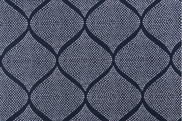 1 Yard Robert Allen Mocambo Printed Cotton Drapery Fabric in Indigo