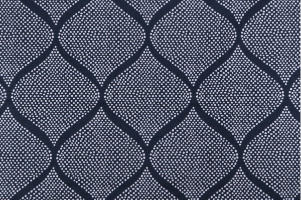 Robert Allen Mocambo Printed Cotton Drapery Fabric in Indigo
