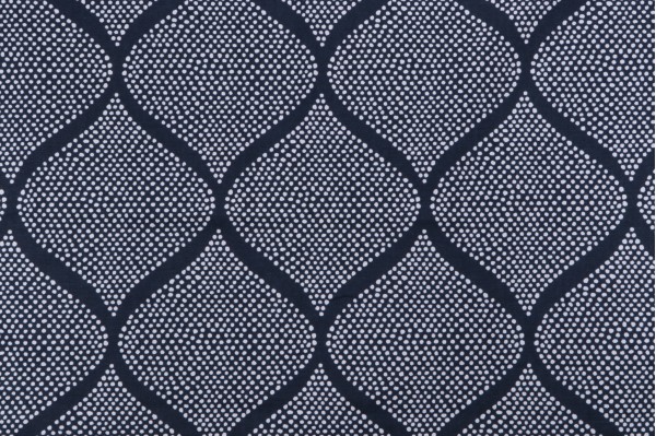 Robert Allen Mocambo Printed Cotton Drapery Fabric in Indigo