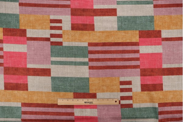 PK Lifestyles Sequence Backed Printed Cotton Blend Drapery Fabric in Mosaic 